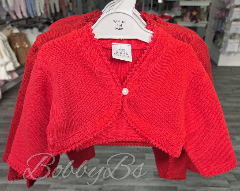 2428 - Red Pearl Button bolero
