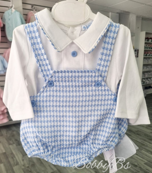 2578 - 2PC Blue checked romper