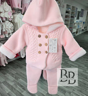 C3262 - Baby Pink Padded Knitted trouser set