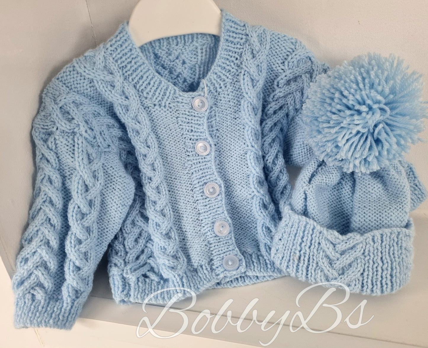 BCAK1 - 0-3month Blue Aran set
