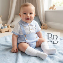 Load image into Gallery viewer, 6307 - Blue &amp; White striped cotton 2PC set