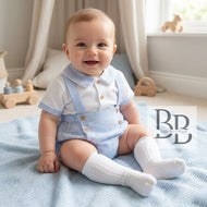 6307 - Blue & White striped cotton 2PC set
