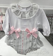 EL137- 2PC Ribbon Lace JamPant set