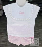 MOD110 - Baby Pink Cotton Short Set l 0-18month