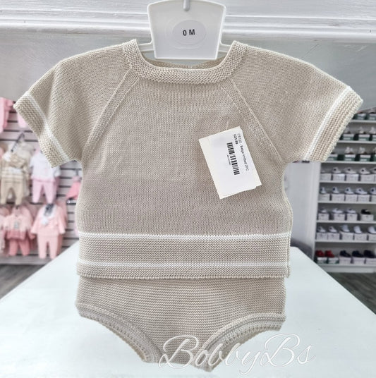 C6120 - Beige Fine Knitted Jam Pant