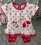 3163 - Red Cotton Legging set