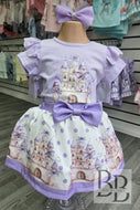 YG42 - Lilac Fairytale Castle Frilled Skirt set