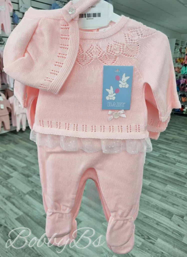 C4003 - Luxury Pink knitted 3PC set