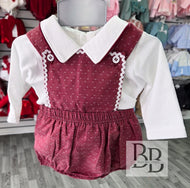 2498 -Burgundy Romper & Top set
