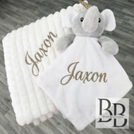 019 - White personalised Blanket & Comforter set
