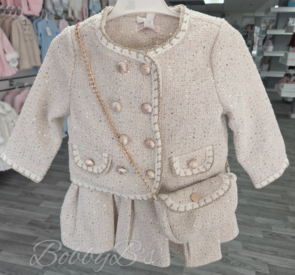 BS8104 - Luxury Woven skirt, jacket and bag set