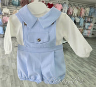 R004 - Blue Dungaree short set