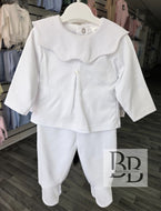 SG116 - White Unisex Cotton trouser set