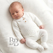 Load image into Gallery viewer, 1135 - White First Size 3PC Knitted set