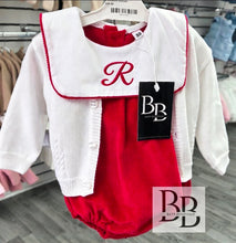 Load image into Gallery viewer, VECR1 - Red cord style traditional  Christmas romper