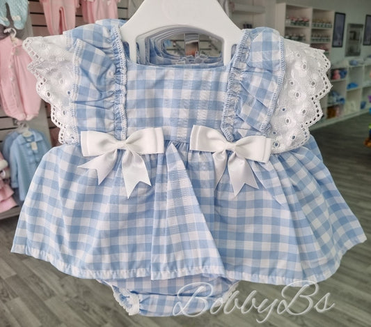 GBD4 - Blue gingham dress set