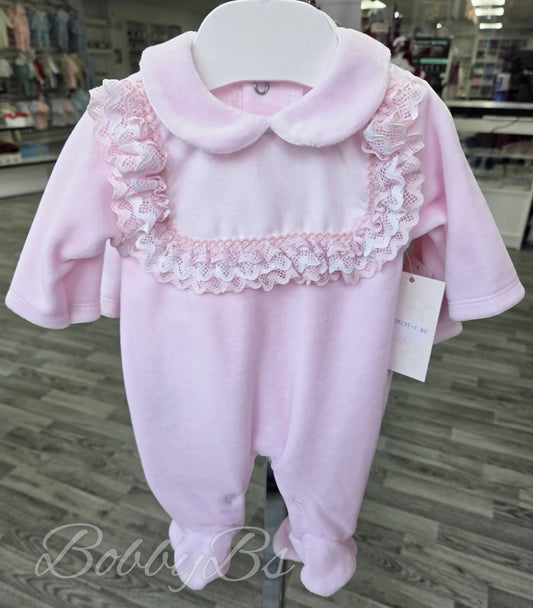 SG235 - Pink Velour Babygrow