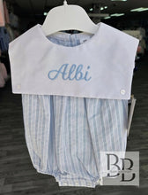 Load image into Gallery viewer, SG271 - Baby Blue Stripe Romper l 0-24month