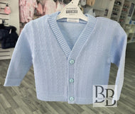 1004 - Blue Cotton V Necked Cardigan