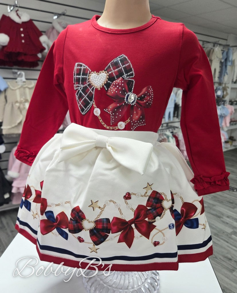 YG20 - Red & Cream skirt set