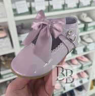 KYLIE - LILAC Hardsole Patent bow shoe