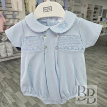 Load image into Gallery viewer, B0455 - Blue Cotton smocked romper