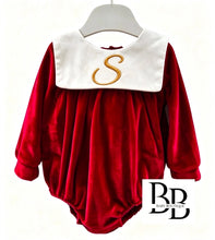 Load image into Gallery viewer, BRVC8 - Red Velvet style traditional Christmas romper