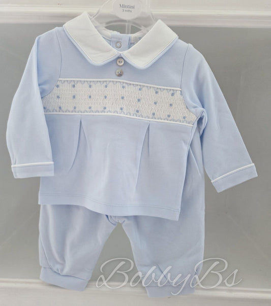 6578 - Blue smocked trouser set