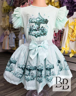 4411/4 - Mint carousel Skirt set