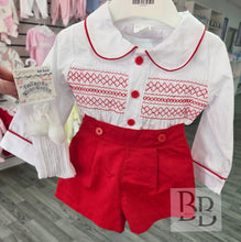 Load image into Gallery viewer, 2828- Red Smocked short set