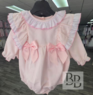 2533 - Pink Frilled Bow Traditional romper
