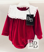 Load image into Gallery viewer, GRVC8 - Red Velvet style traditional Christmas romper