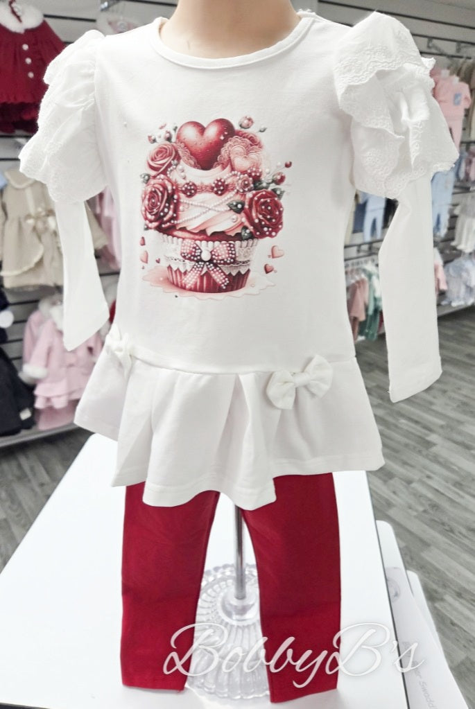 YG28 - Red & Cream Tartan legging set