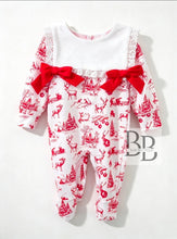 Load image into Gallery viewer, GCB1 - Red Christmas Bow Babygrow