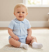 Load image into Gallery viewer, B0455 - Blue Cotton smocked romper