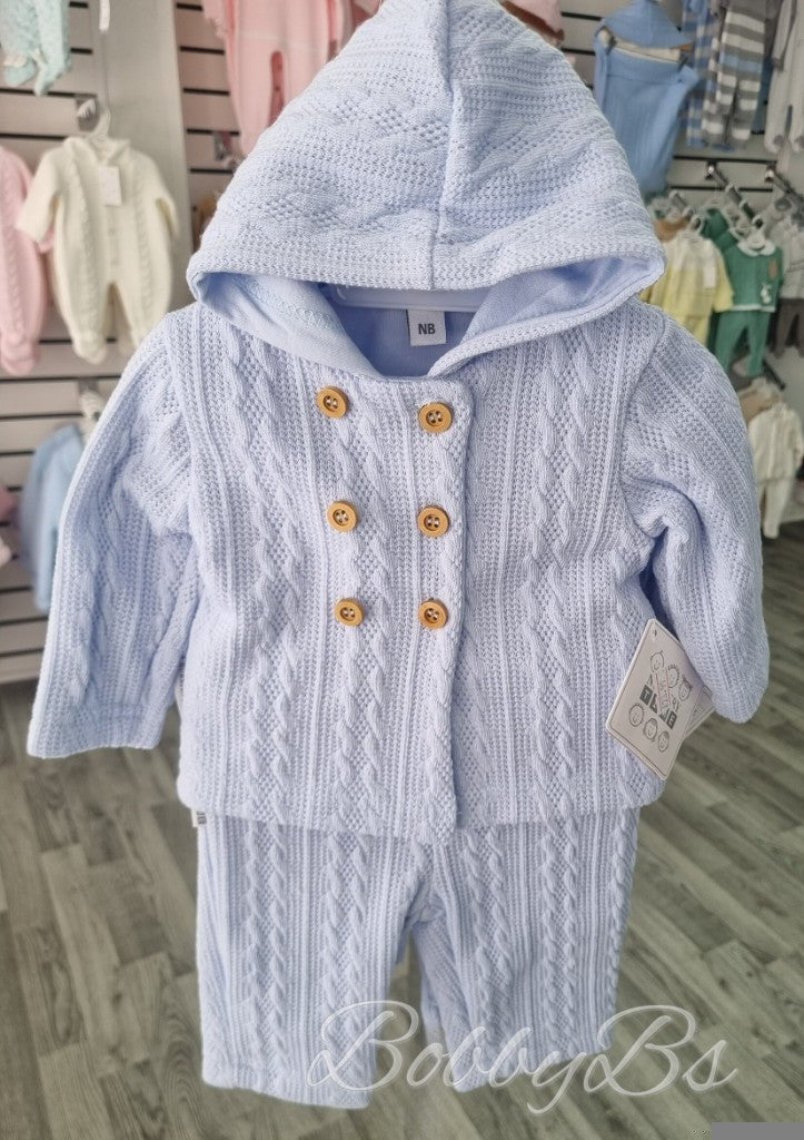 2529 - Blue Cable trouser set