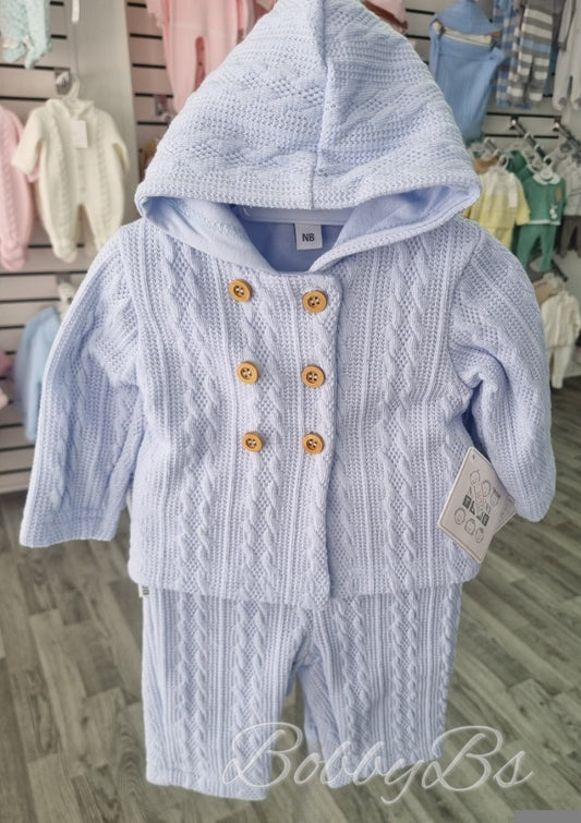 2529 - Blue Cable trouser set