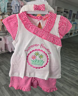 3760 - Pink Polka Dot Short set