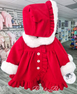 013164 - Sarah Louise Coat & Bonnet red