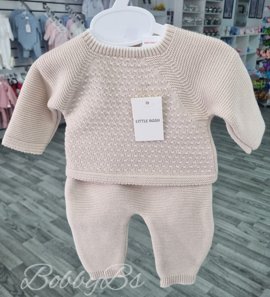 C7004 - Beige Knitted trouser set