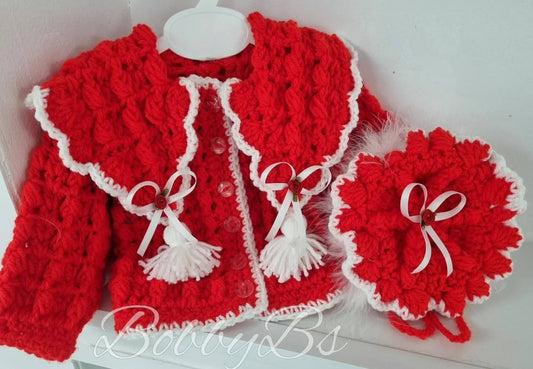 HMT9112 - Girls V collar crochet set