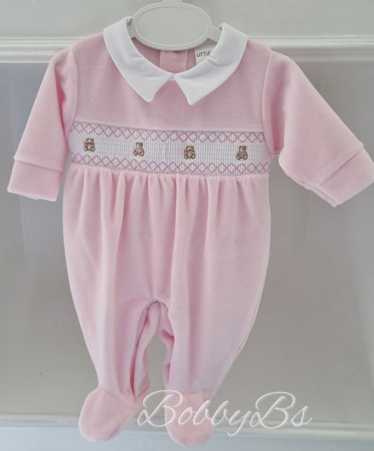 LNW2534- Pink Smocked babygrow