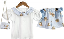 Load image into Gallery viewer, T76 - Girls Blue Teddy Short set (1YR-10YR)