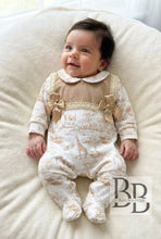 Load image into Gallery viewer, BSB- Beige Double Bow Safari babygrow