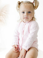MIRANDA - Pink Bow Cardigan