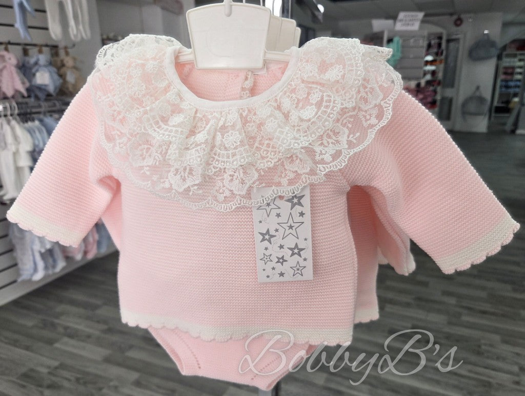 C9110 - Pink Luxury Lace Jam Pant set