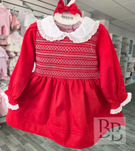 Load image into Gallery viewer, 2800 - Red Smocked Dress set