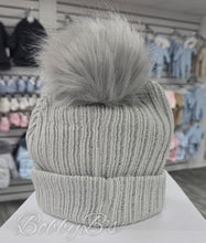 Load image into Gallery viewer, 6086 - Fur ribbed pom hat