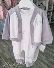 Load image into Gallery viewer, 2450 - White &amp; Grey Sheep Babygrow set