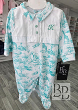 Load image into Gallery viewer, MSB2 - Mint  Safari babygrow